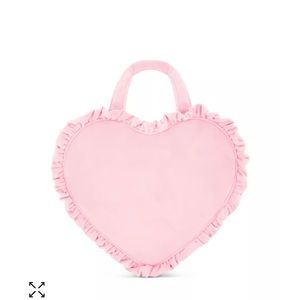 NWT Stoney Clover pink velvet heart mini tote